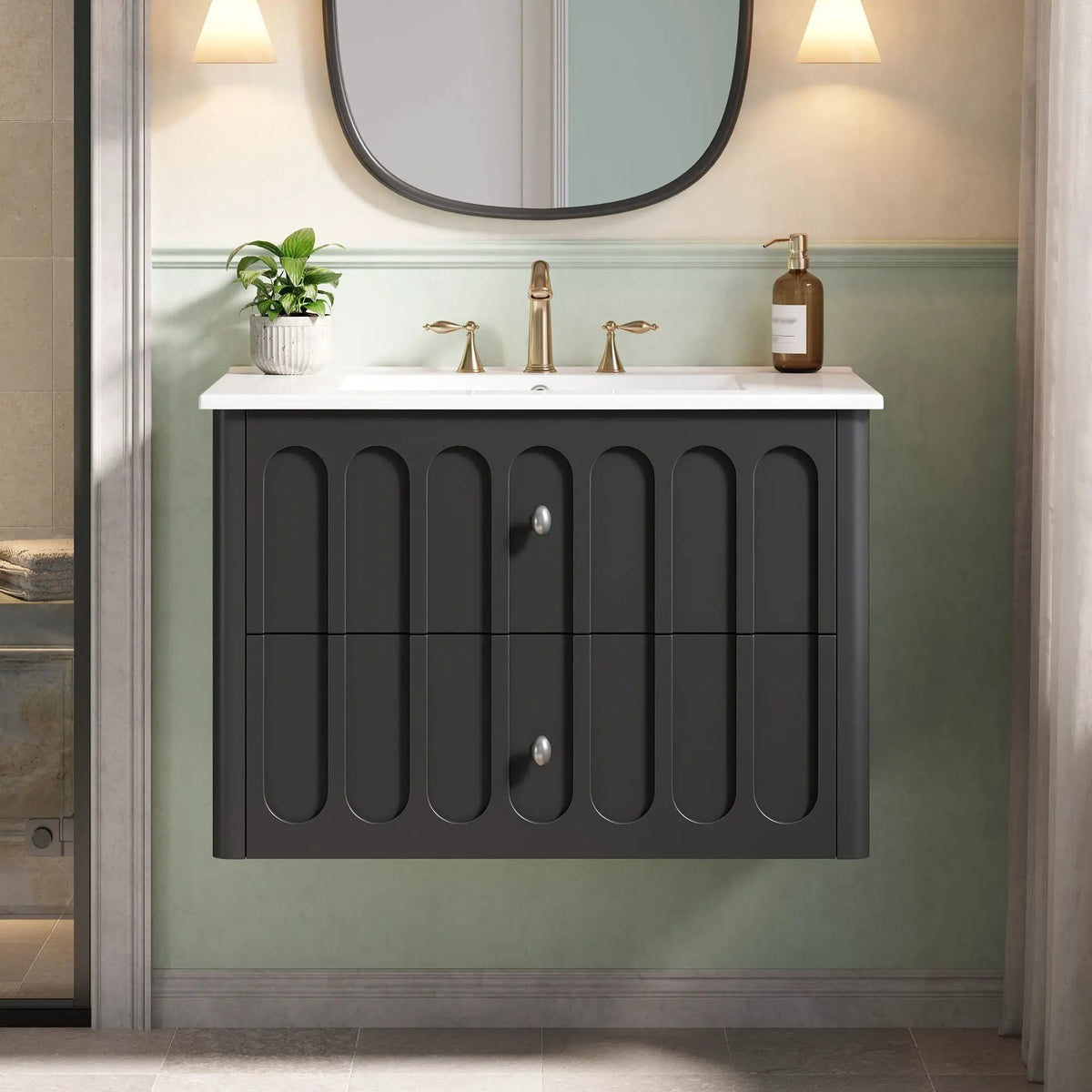 Floating Bathroom Vanity | Soft Close Drawers | Round Edge Basin