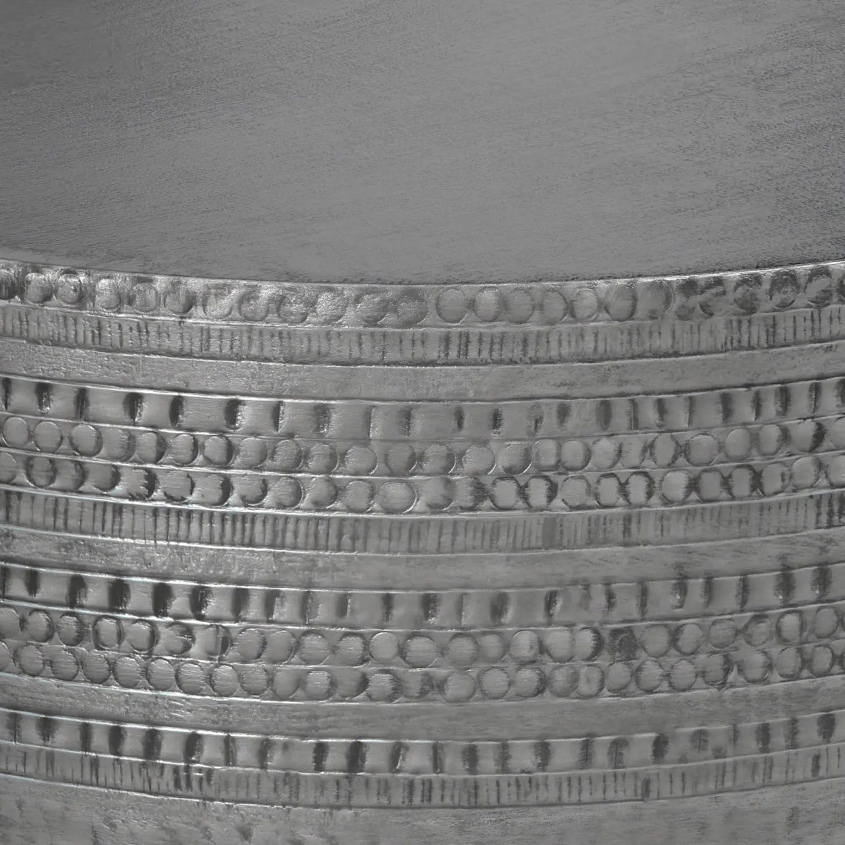 Johnsen Metal Coffee Table | Handcrafted | Large Round Shape | Distinctive Textured Detail