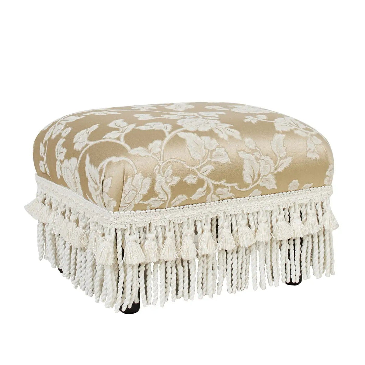 Fiona Handcrafted Accent Footstool Ottoman | 17 x 13 x 10.5 in | Fabric & Plywood | Living Room