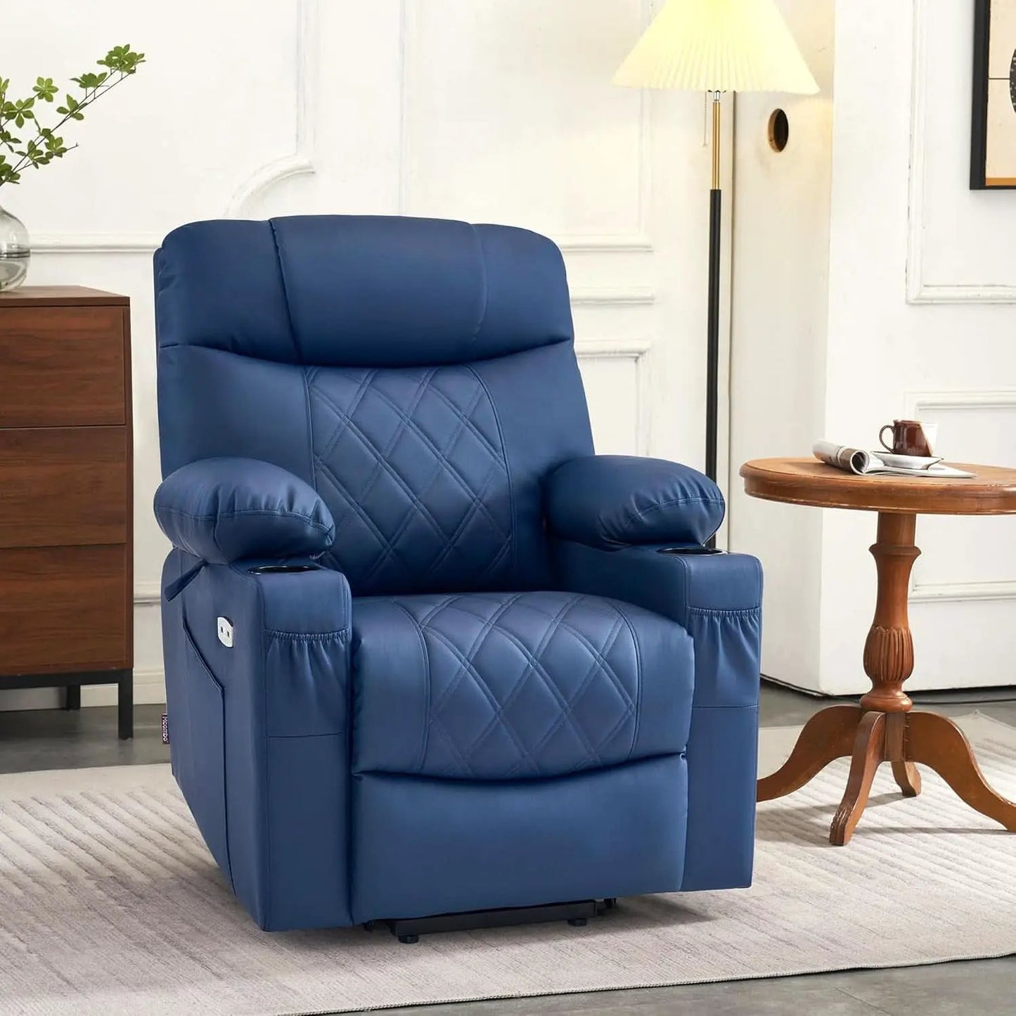 Petite Power Lift Recliner With Massage Blue USB Ports from PriceLows™