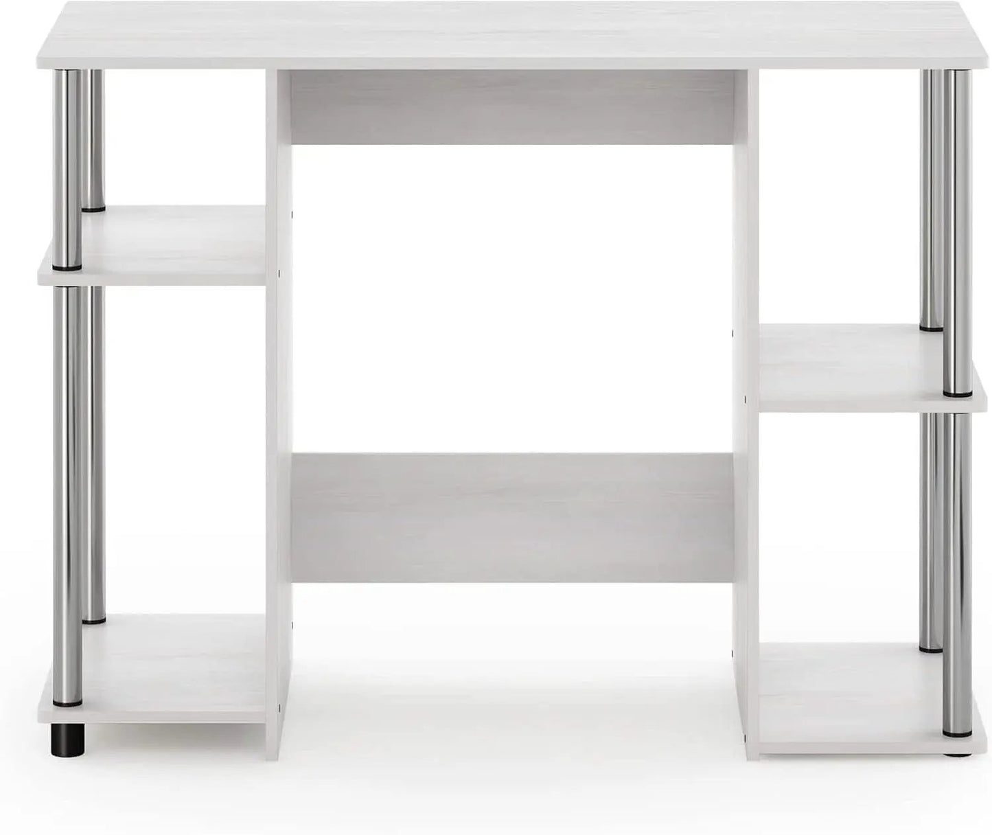 Jaya White Oak Computer Study Desk Stainless Steel Frame from PriceLows™