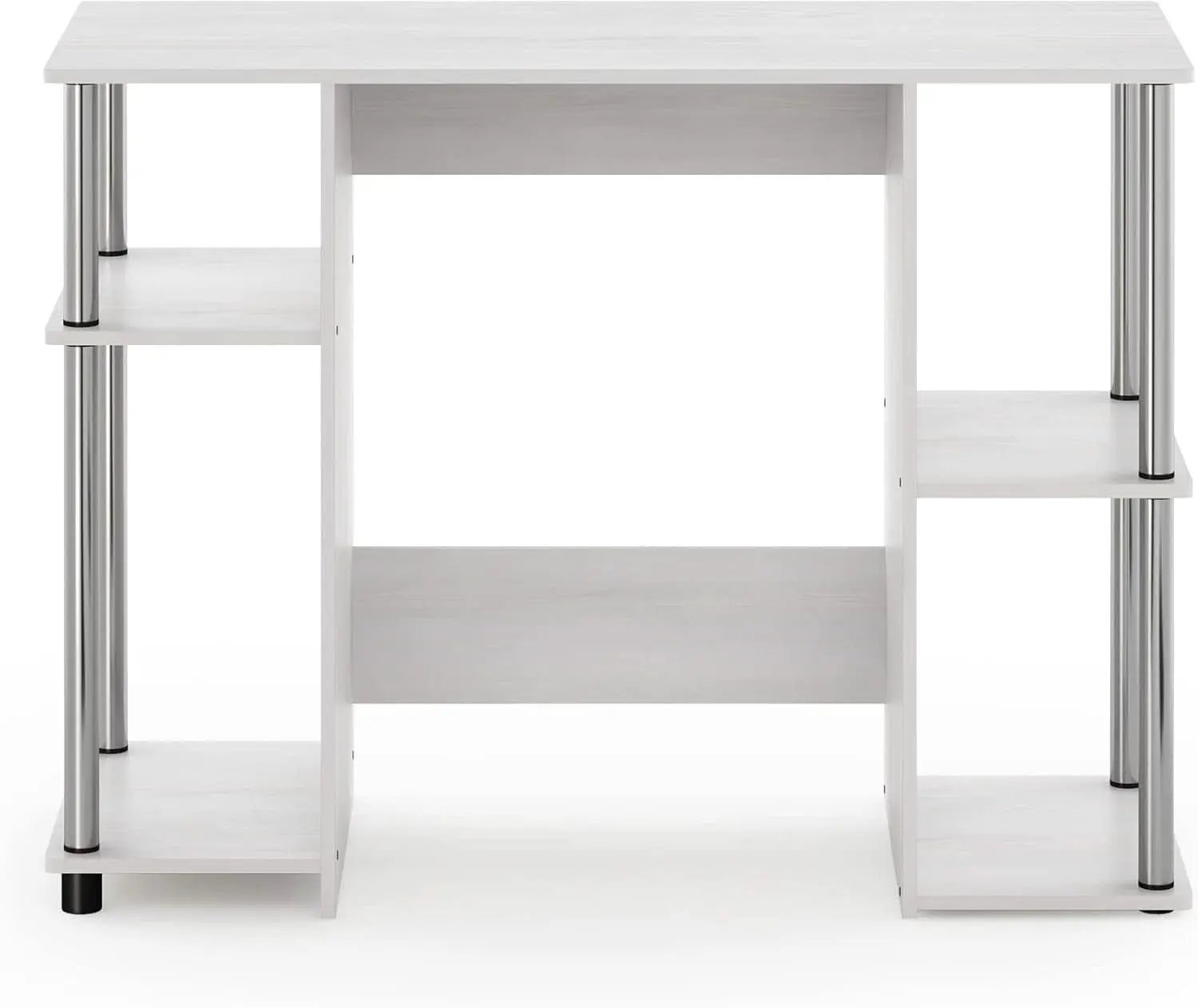 Jaya White Oak Computer Study Desk Stainless Steel Frame from PriceLows™