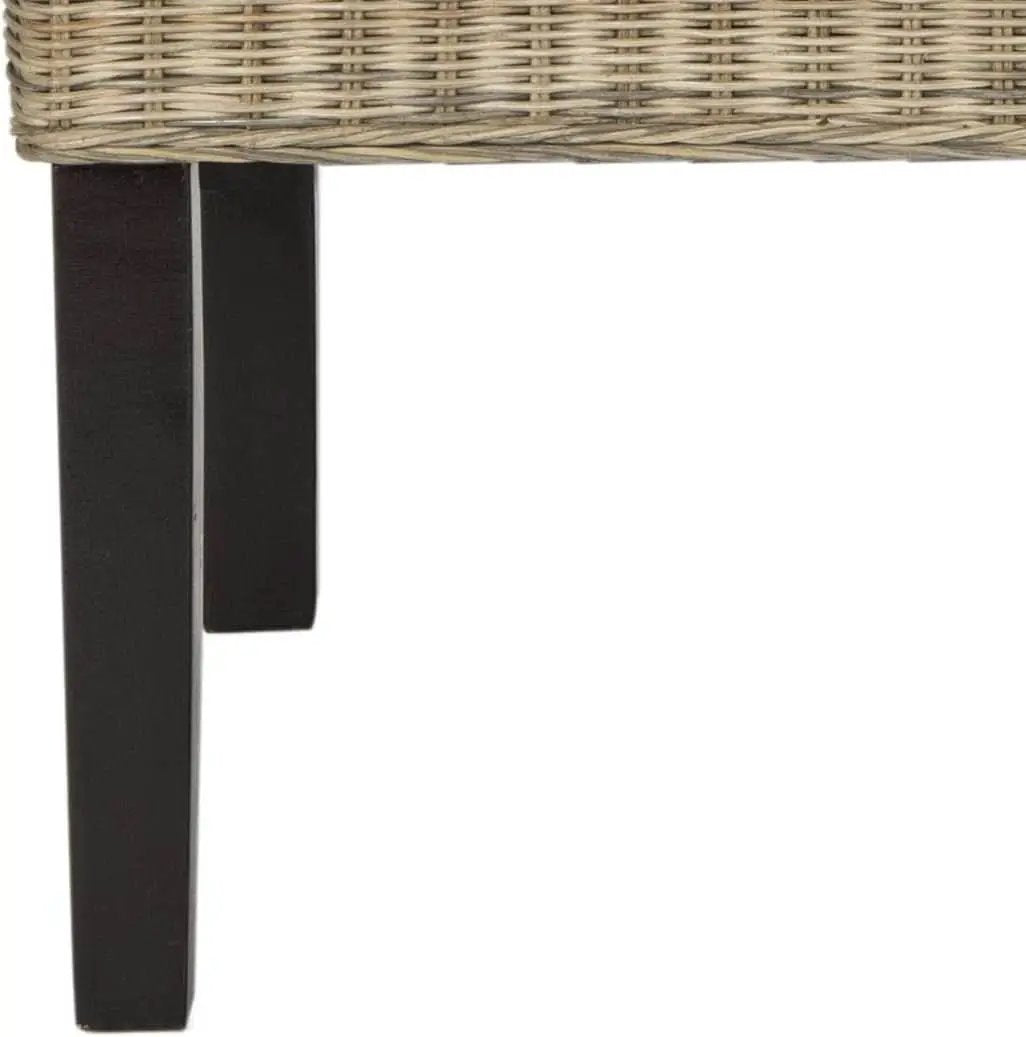 Grey Wicker Dining Chair 18 Inch Rattan Cotton Upholstery from PriceLows™
