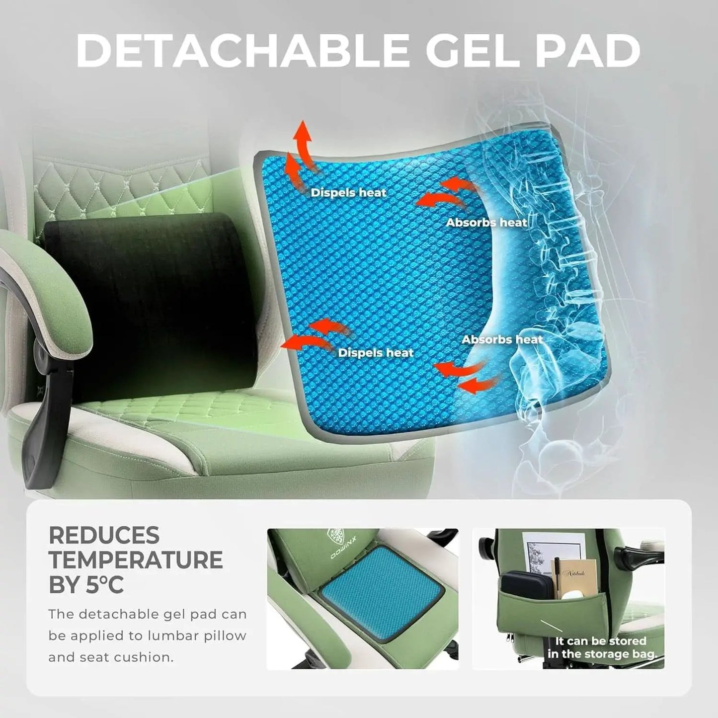 Gaming Chair With Pocket Spring Cushion And Footrest Green from PriceLows™