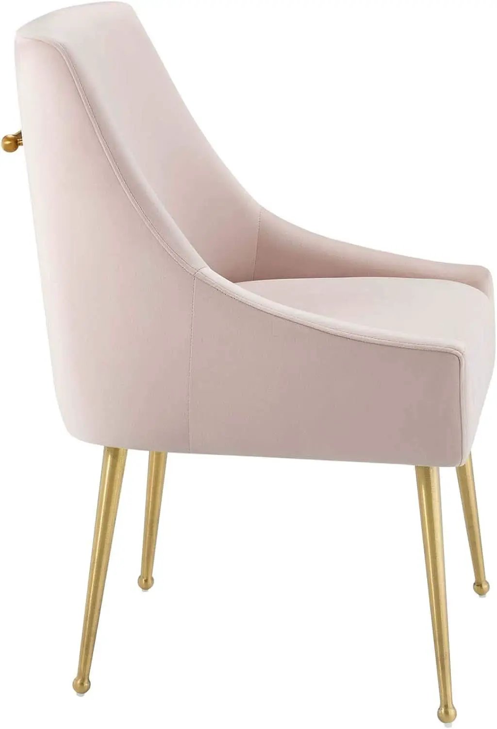 Pink Velvet Dining Chair With Gold Accents For Dining Room from PriceLows™