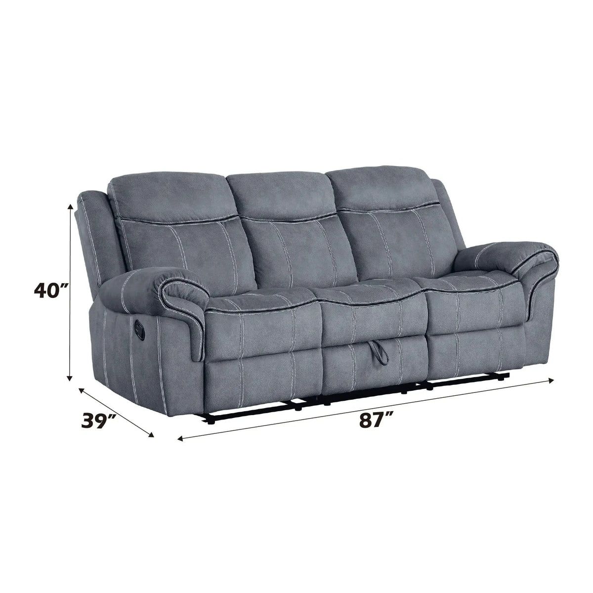 Zubaida Two Tone Recliner Sofa With USB Port Drop Down Table | 2 Pieces | Metal & Wood | Living Room