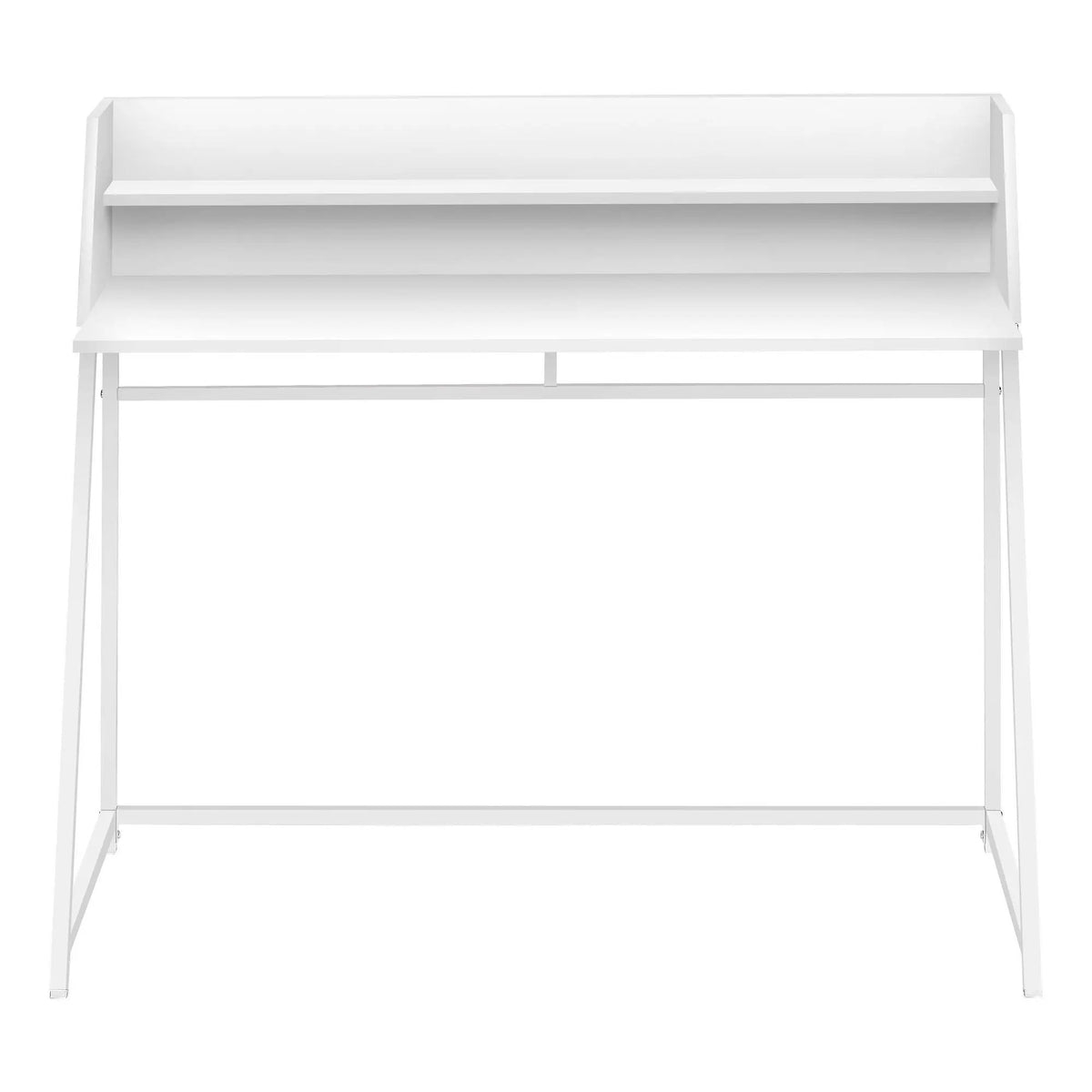 Marble Look Computer Desk With Shelves | 47.25 Inch Width | Sturdy Metal Base | 39.25 Inch Height