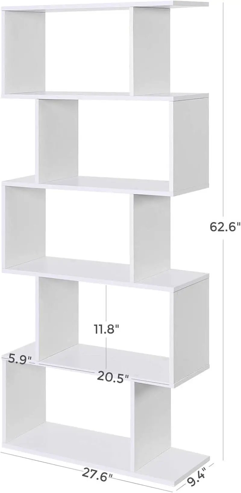 Wooden Bookcase Display Shelf Room Divider 5 Tier White from PriceLows™