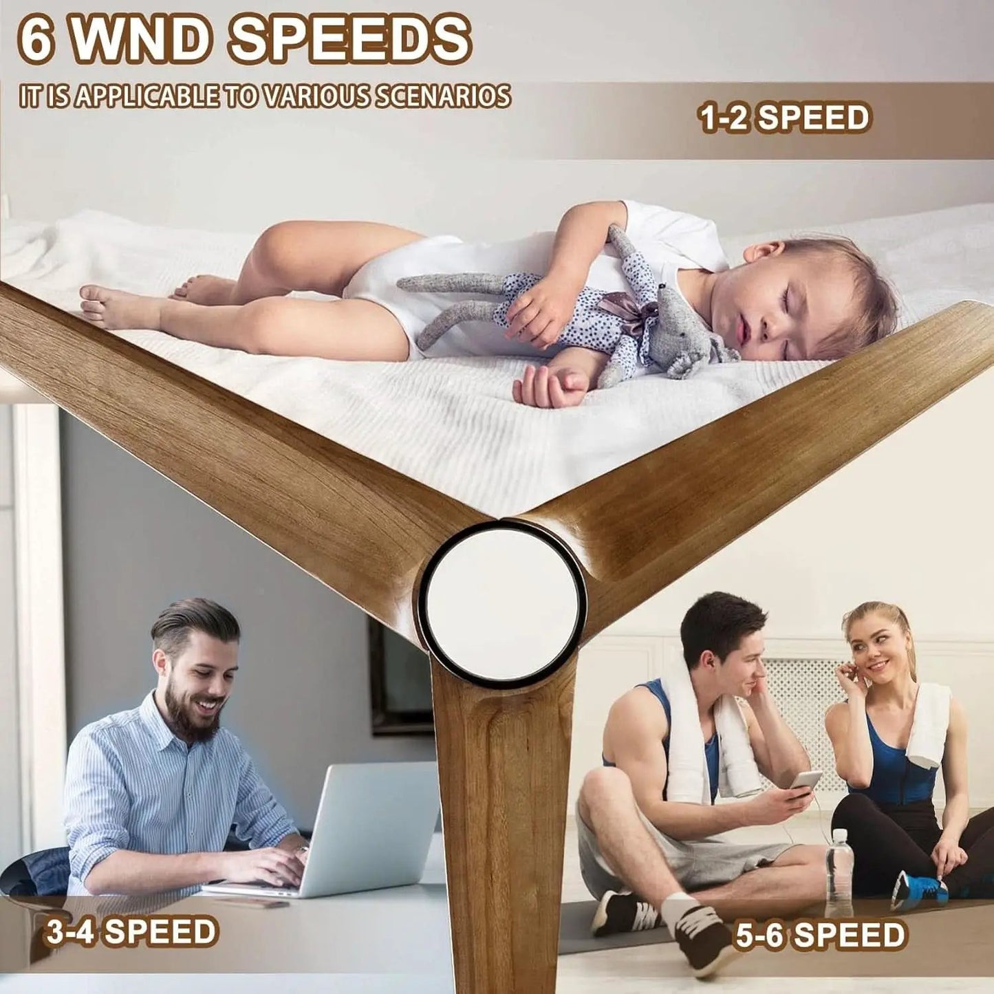 52 Inch Ceiling Fan With Remote Black Walnut Indoor Outdoor from PriceLows™