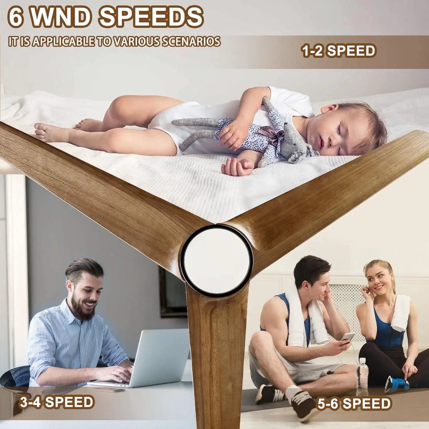 52 Inch Ceiling Fan With Remote Black Walnut Indoor Outdoor from PriceLows™