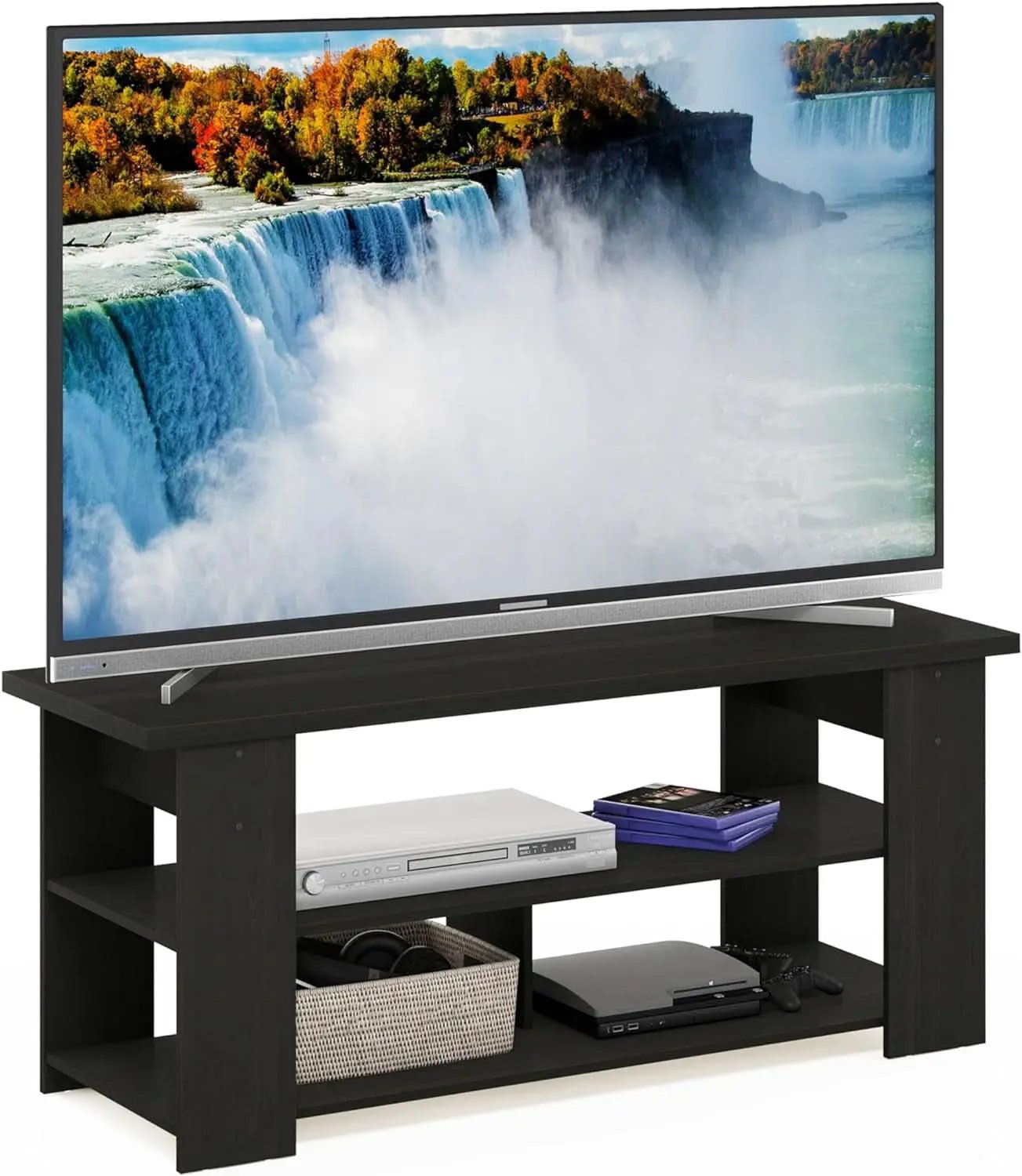 Jaya Espresso TV Stand For 50 Inch Screens Open Shelves from PriceLows™