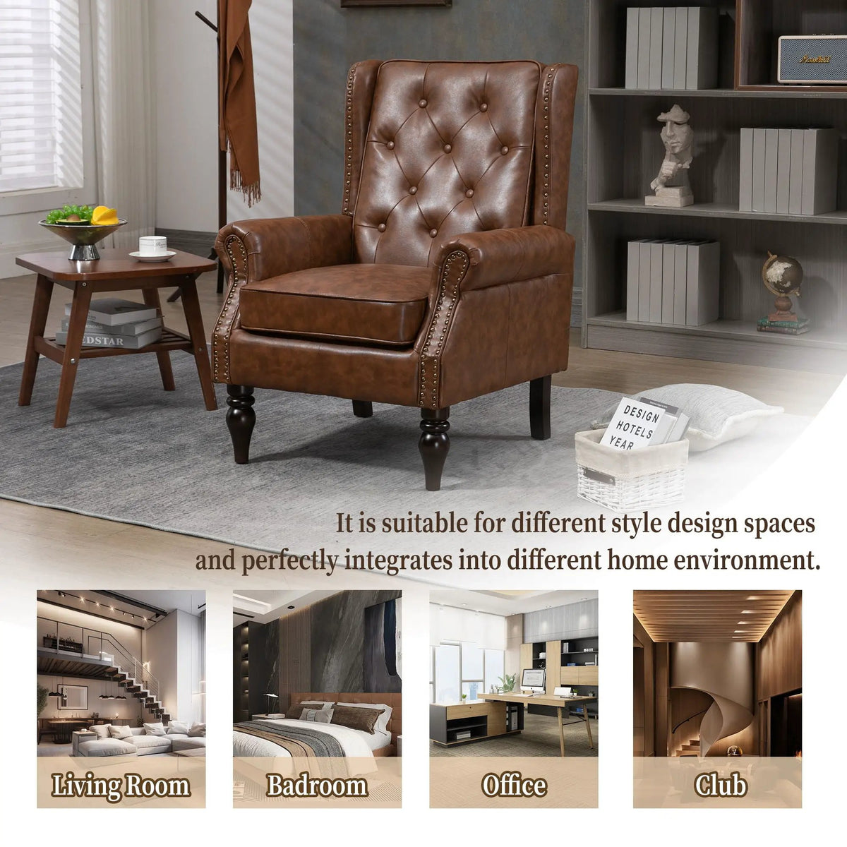 Modern Accent Armchair | Rubber Wood Legs | High Resilience Foam