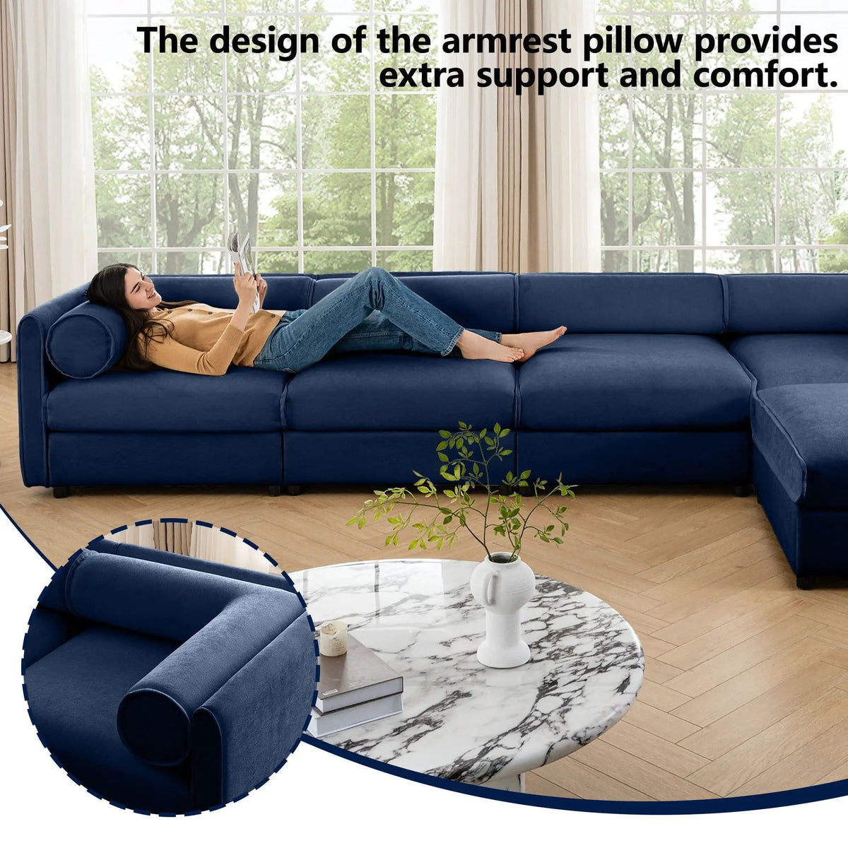 Contemporary Elegant Sofa With Storage And Ottoman 2 Piece Living Room Set | 2 Piece Living Room Set | Living Room Furniture | Living Room