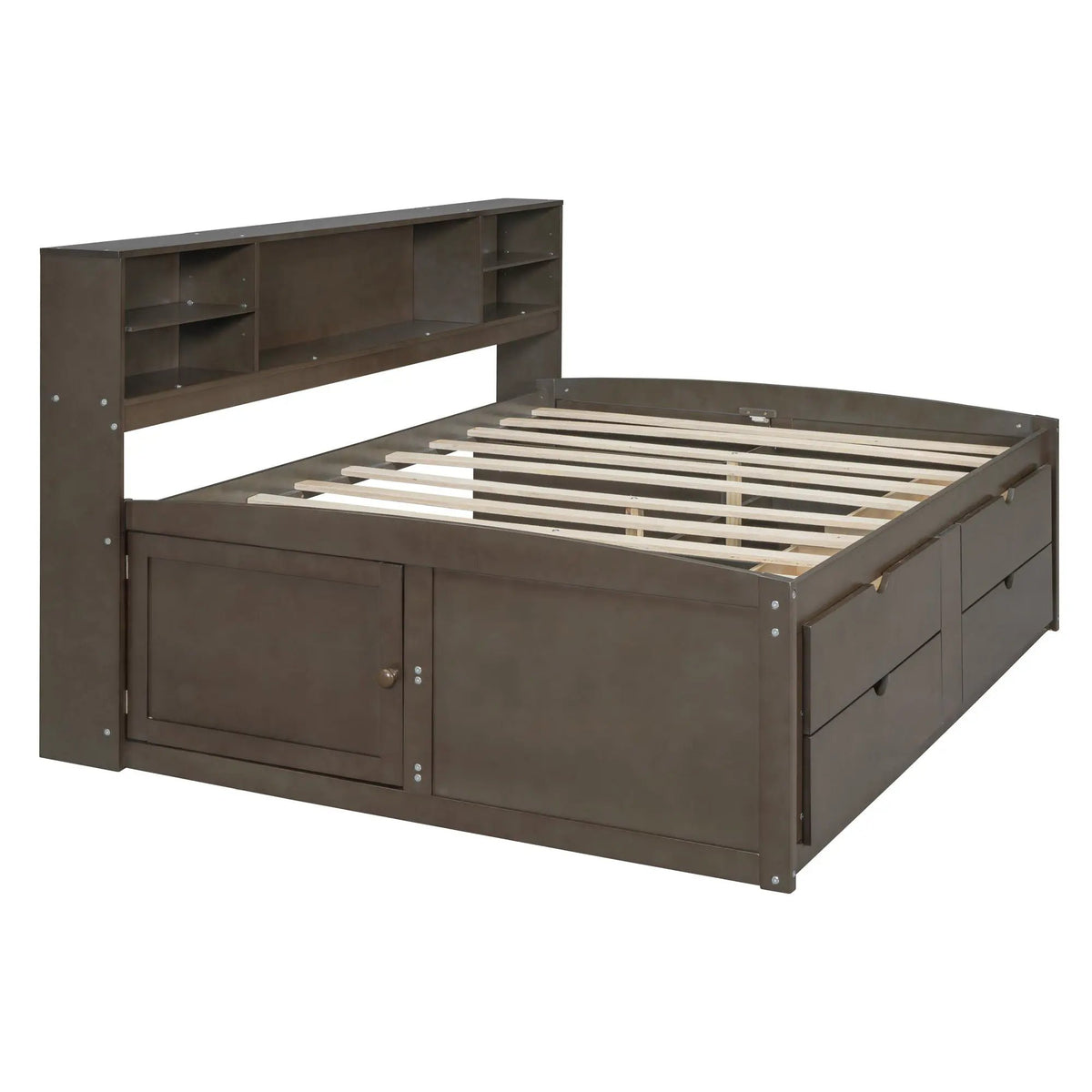 Daybed With Storage | 2 Bedside Cabinets | Upper Shelves | 4 Drawers