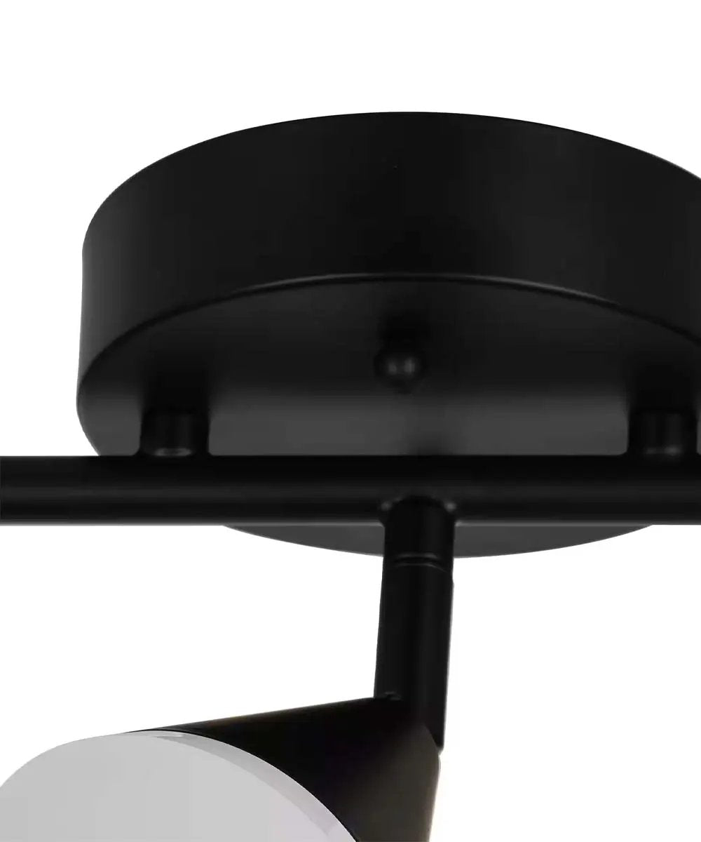 Track Light Fixture | 19 Inch 3 Light | Matte Black | Frosted Acrylic