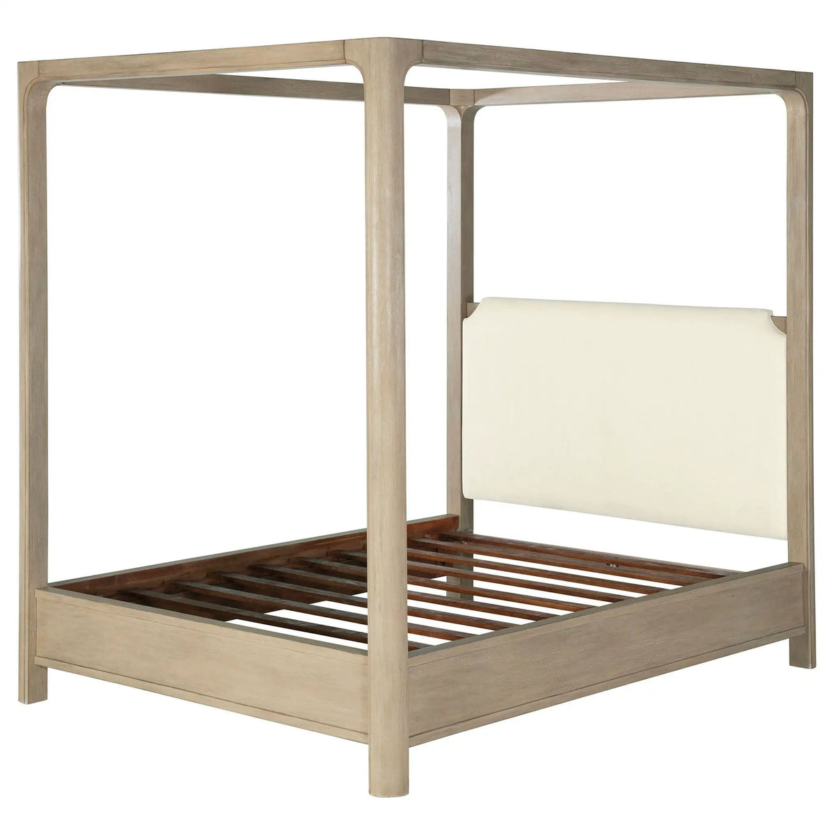 Solano 85-inch Eastern King Canopy Bed Weathered Mango | 83.25 x 89.25 x 85 in | Engineered Wood & Fabric | Bedroom