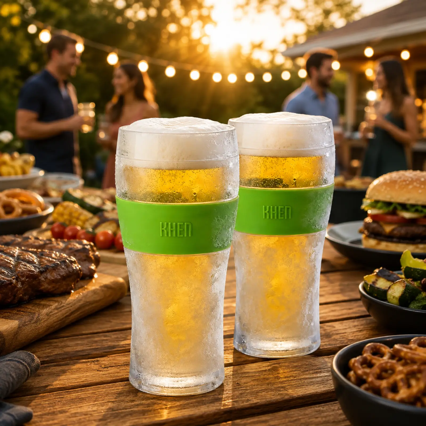 Barcelona Acrylic Cooling Beer Glassware, Set of 2