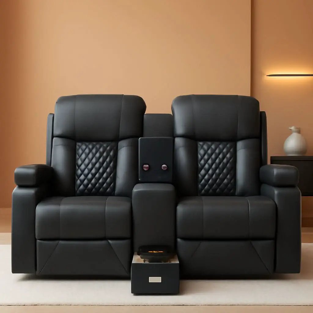 Loveseat Recliner Sofa With Storage Console And USB Ports from PriceLows™