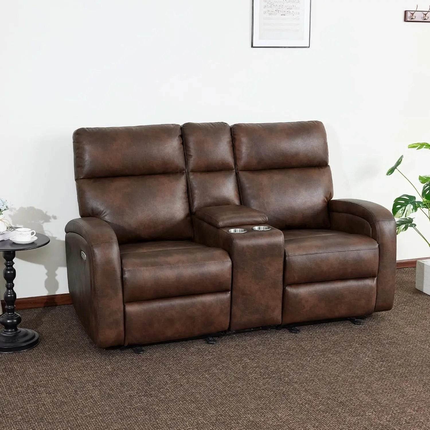 65.7 Inch Dark Brown Zero Wall Power Recliner Loveseat from PriceLows™