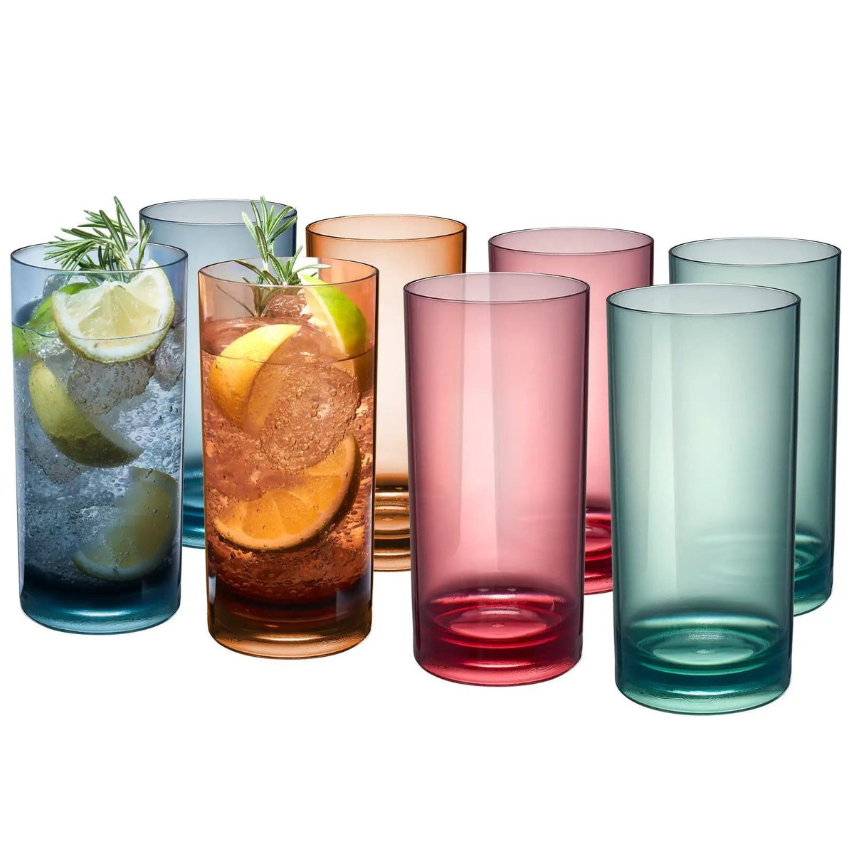 Eze Acrylic Highball Glassware | 16 oz | Set of 8 | Acrylic