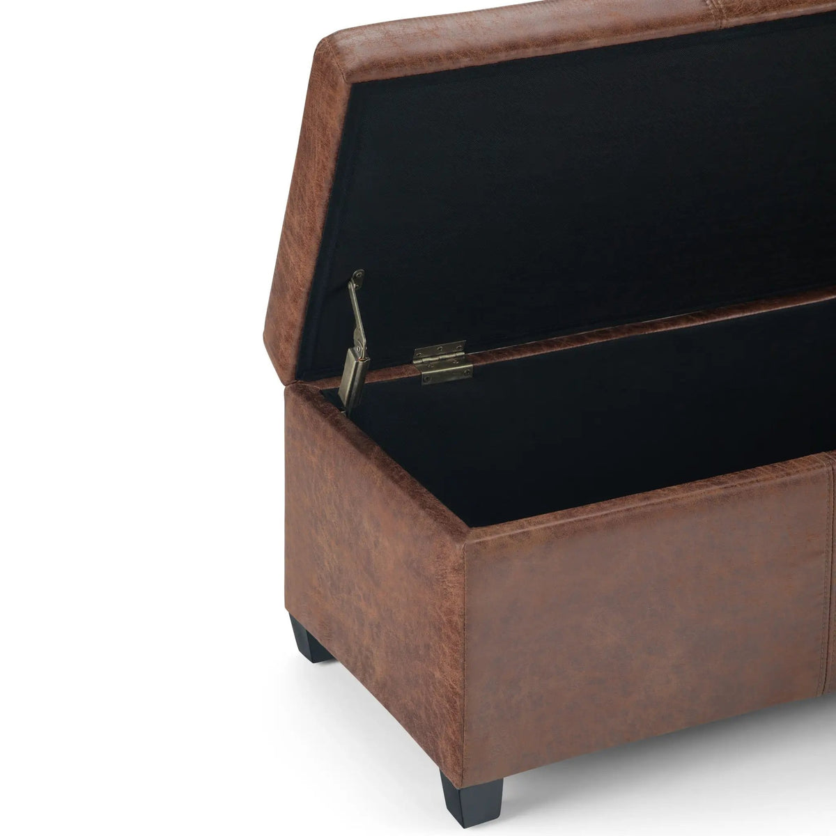 Storage Ottoman Bench | Solid Wood Frame | High Density Foam