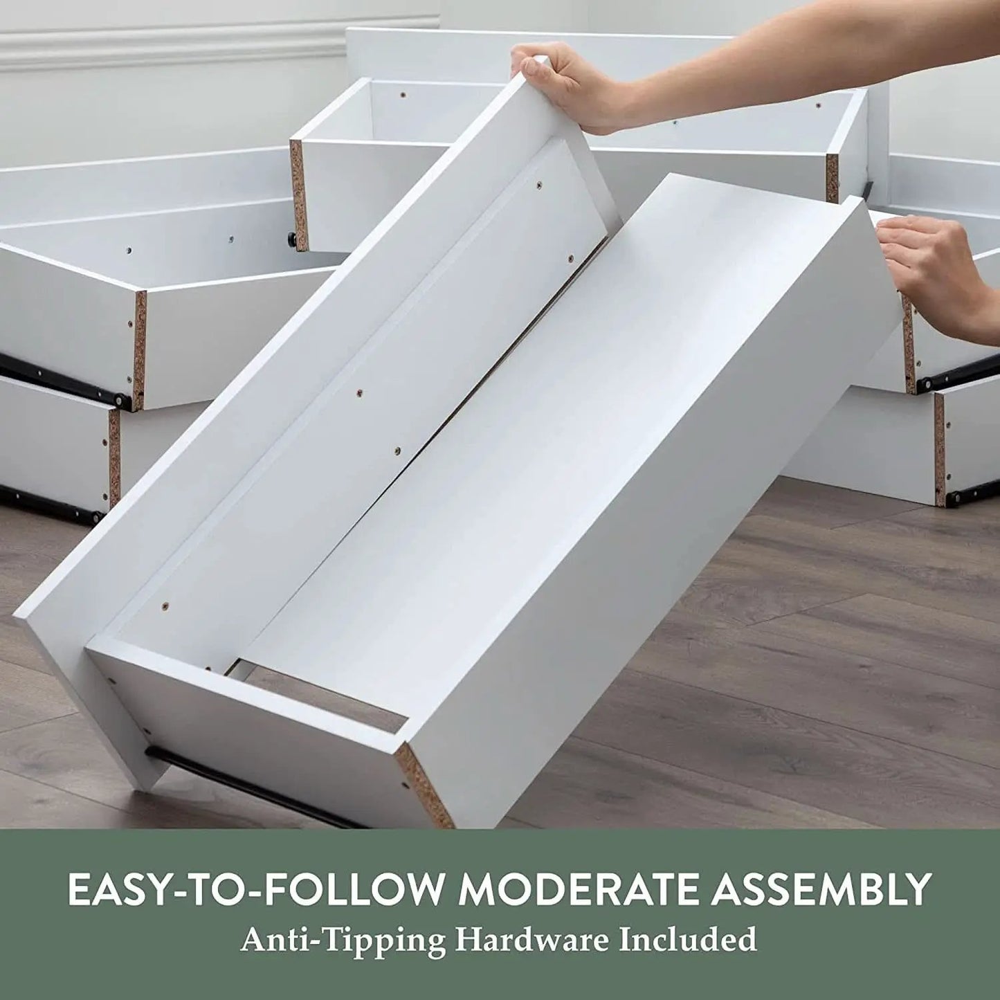 Black Modern Four Drawer Dresser Storage Chest For Bedroom from PriceLows™