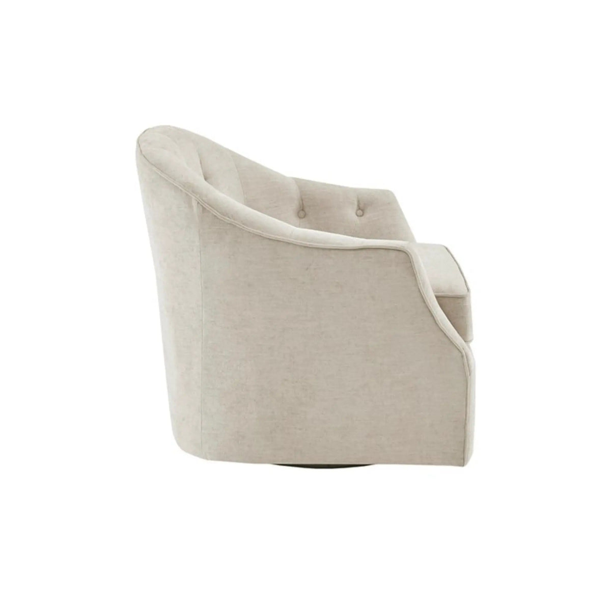 Calvin Swivel Chair With 360 Degree Rotation | 31.85 x 30.3 x 29.73 in | Solid Wood & Metal | Beige