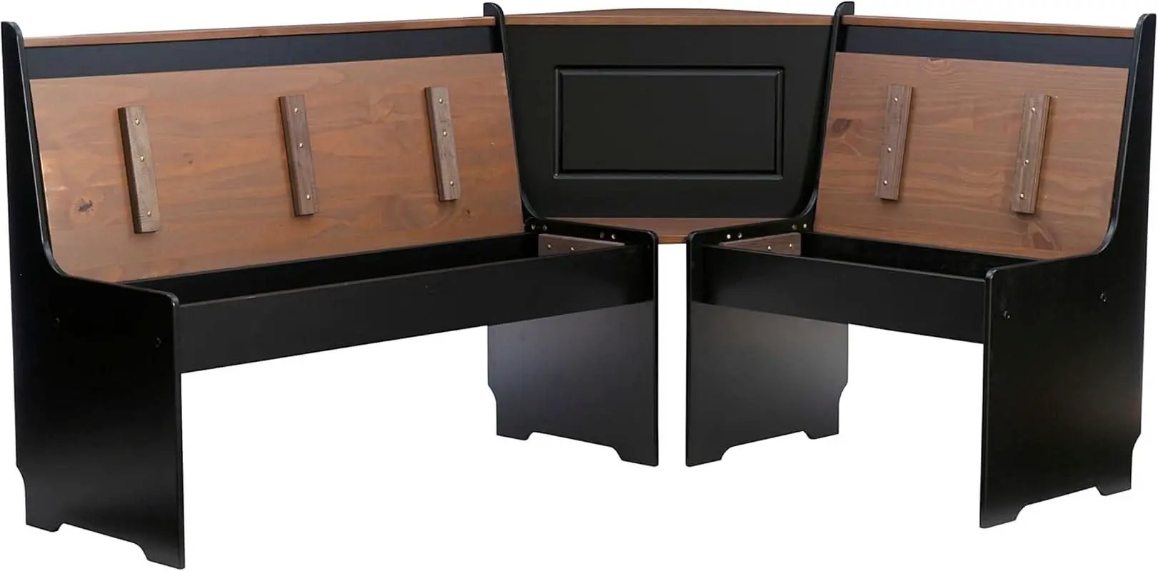 Black Pecan Five Seat Dining Set With Storage Benches from PriceLows™
