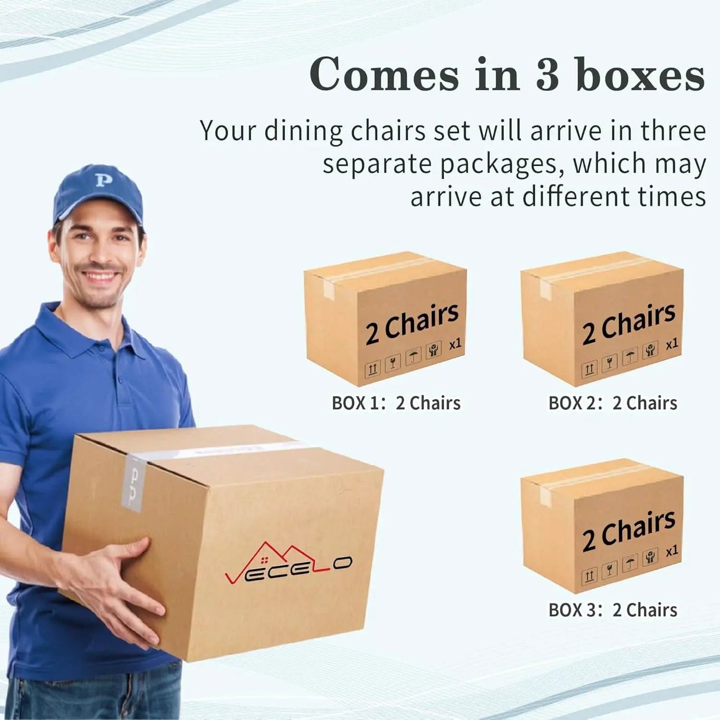 Beige Luxuriously Upholstered Dining Chairs Set Six from PriceLows™