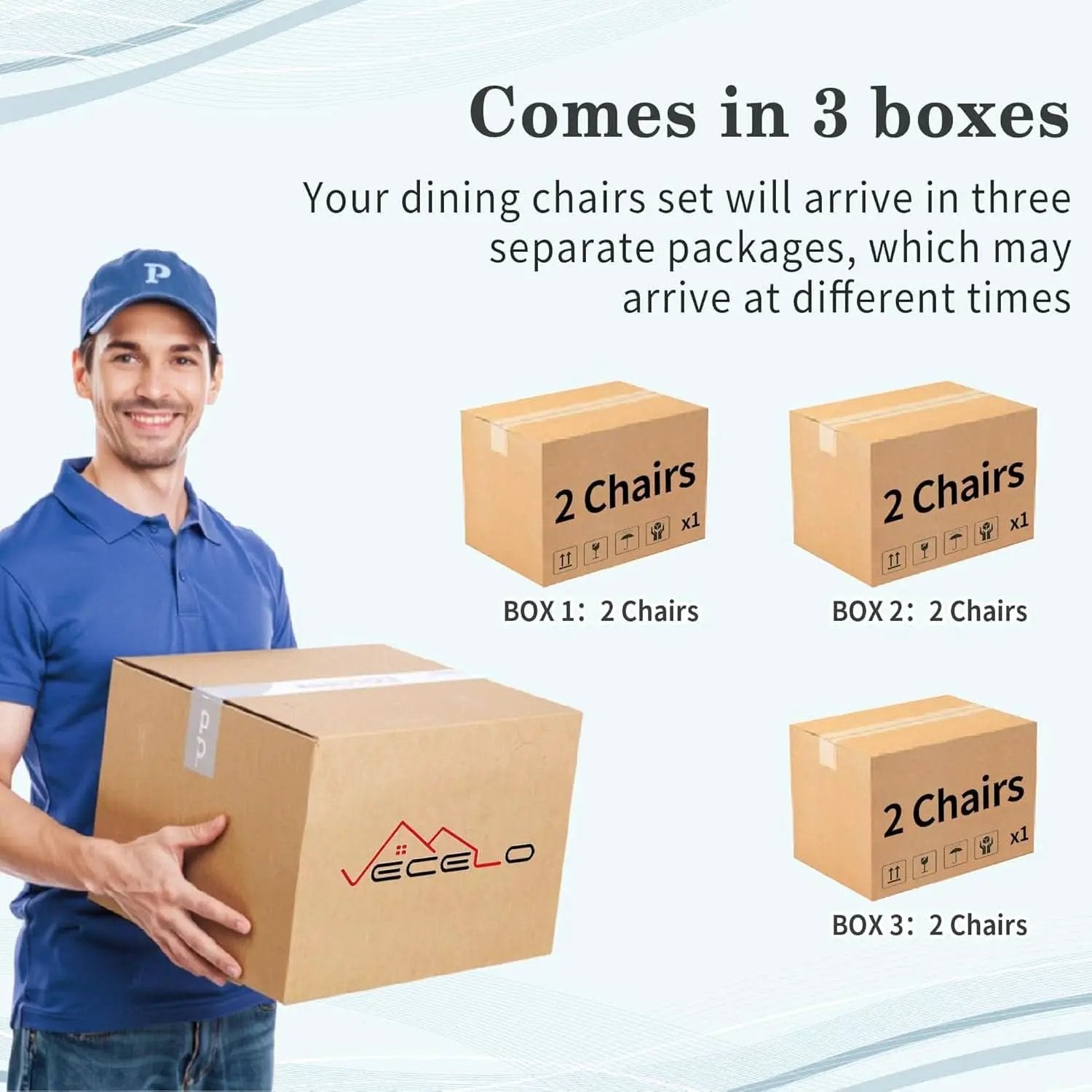 Beige Luxuriously Upholstered Dining Chairs Set Six from PriceLows™