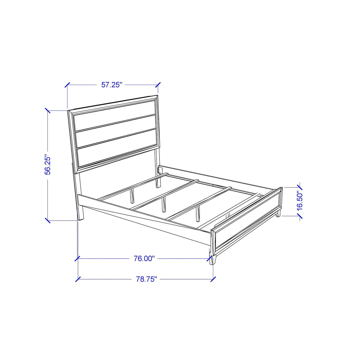 Mirage Panel Bed | Contemporary Panel Headboard | Rubber Wood Construction | 86 Inch Length