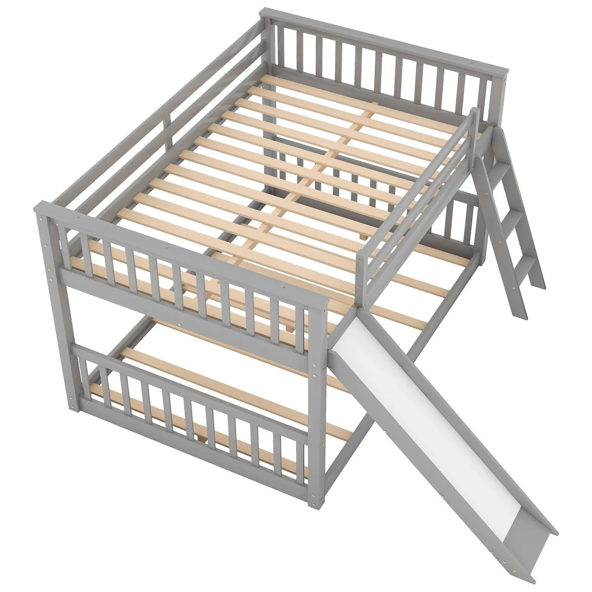 Bunk Bed | Convertible Slide And Ladder | Solid Pine Wood | Easy Access Design