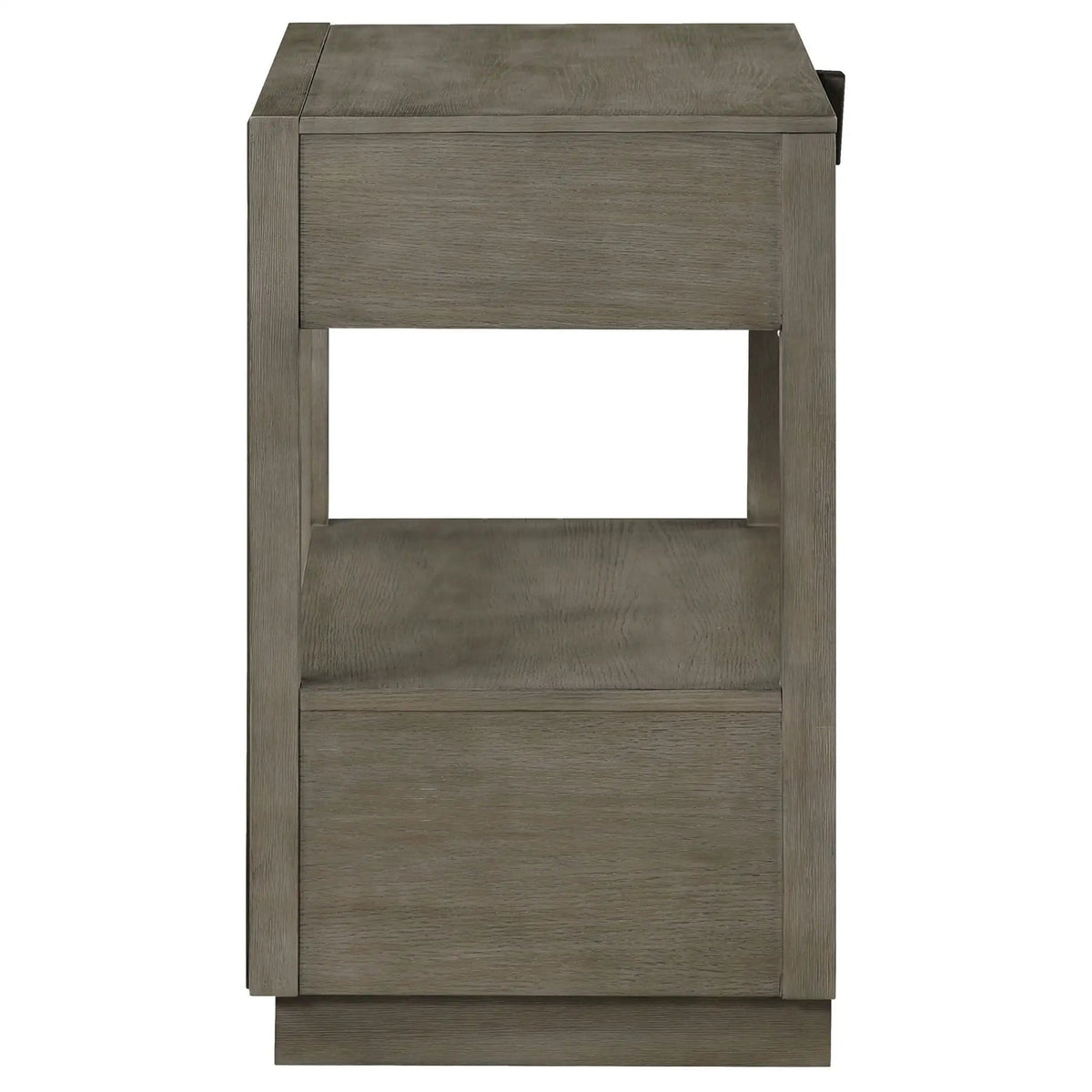 Durango 2-drawer Nightstand Bedside Table Taupe | 30 x 18 x 29.5 in | Engineered Wood & Veneer | Oak