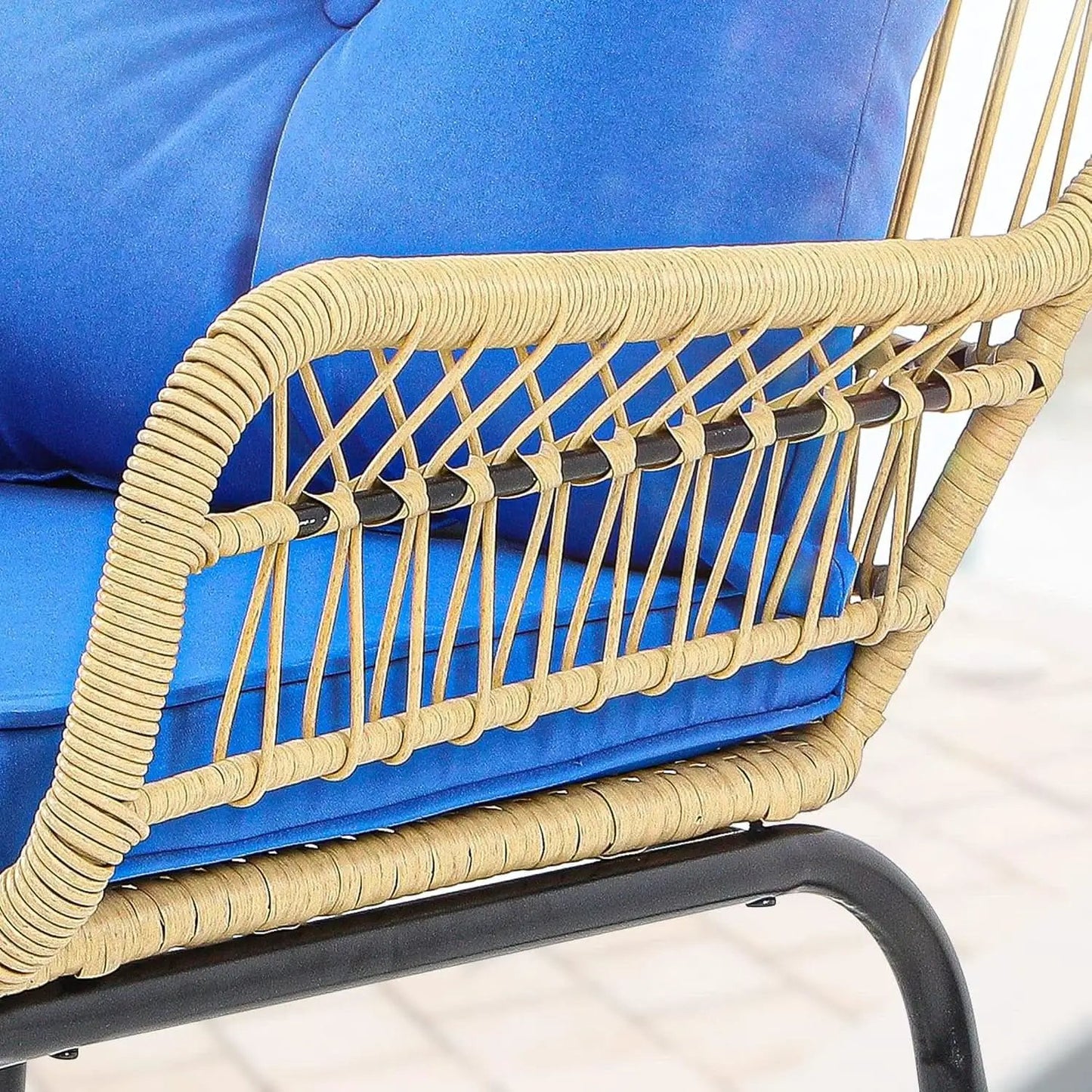 Outdoor Wicker Patio Bistro Set 3 Piece With Glass Table from PriceLows™
