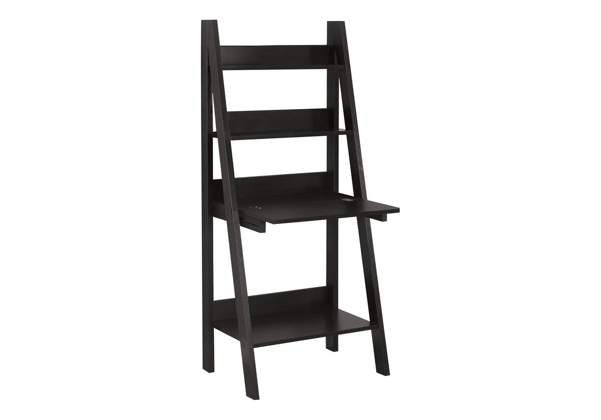 Ladder Style Leaning Desk | 61 Inch Height | Closed Storage Area | Storage Shelves
