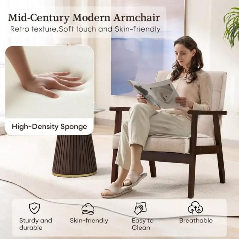 Mid-Century Fabric Upholstered Armchair Set Of Two from PriceLows™