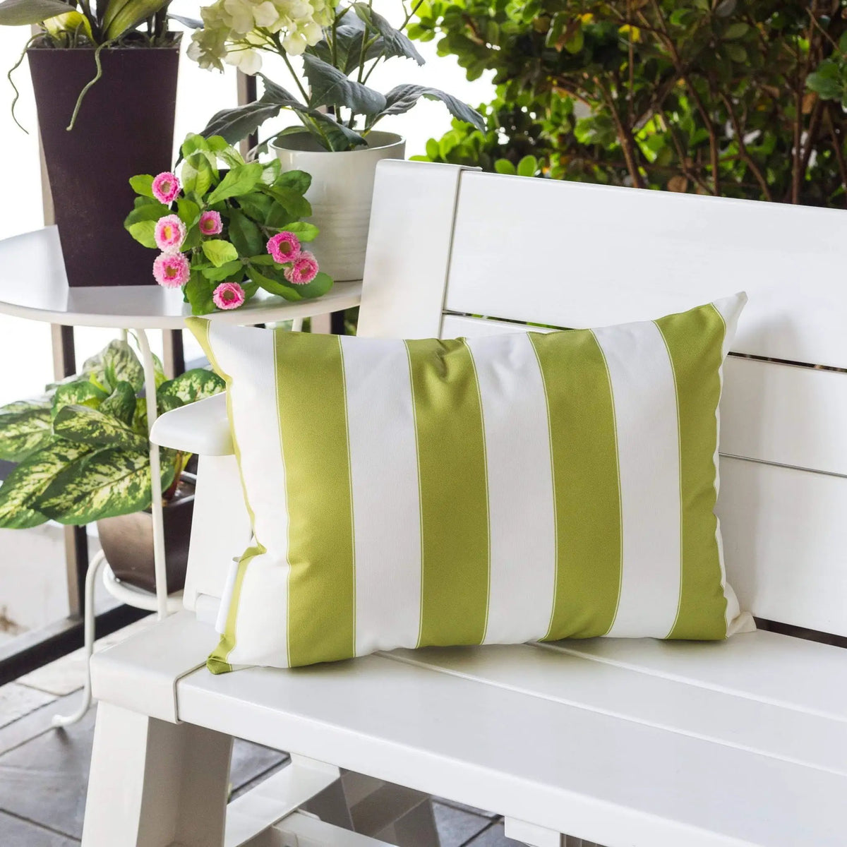 Horizon Stripe Pillow | Outdoor And Indoor Use | Water-Resistant Fabric | Removable Cover