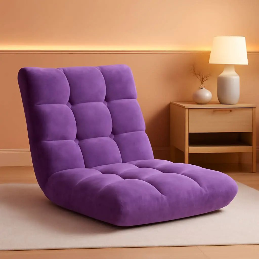 Purple Floor Chair With Back Support 14 Position Adjustable from PriceLows™