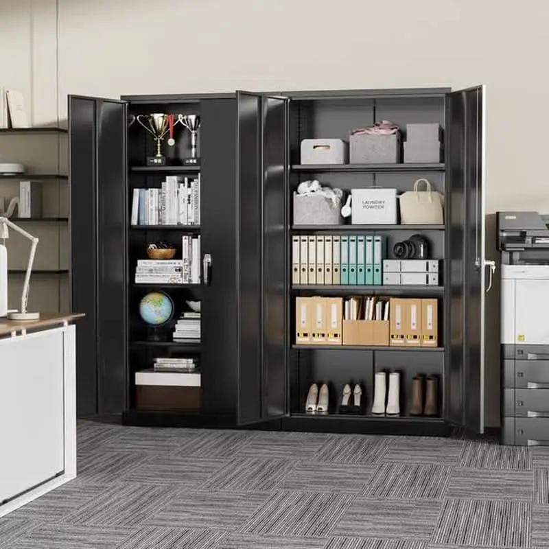 Black Locking Storage Cabinet With Shelves Heavy Duty from PriceLows™