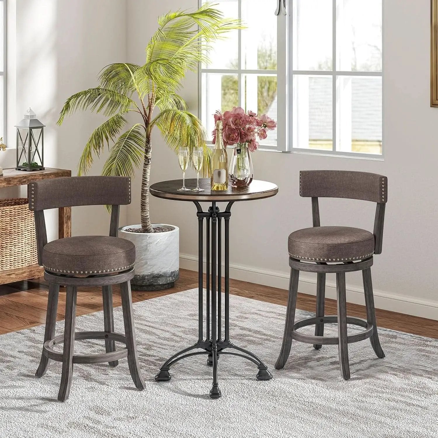 Swivel Bar Stools Set of Two for Kitchen from PriceLows™