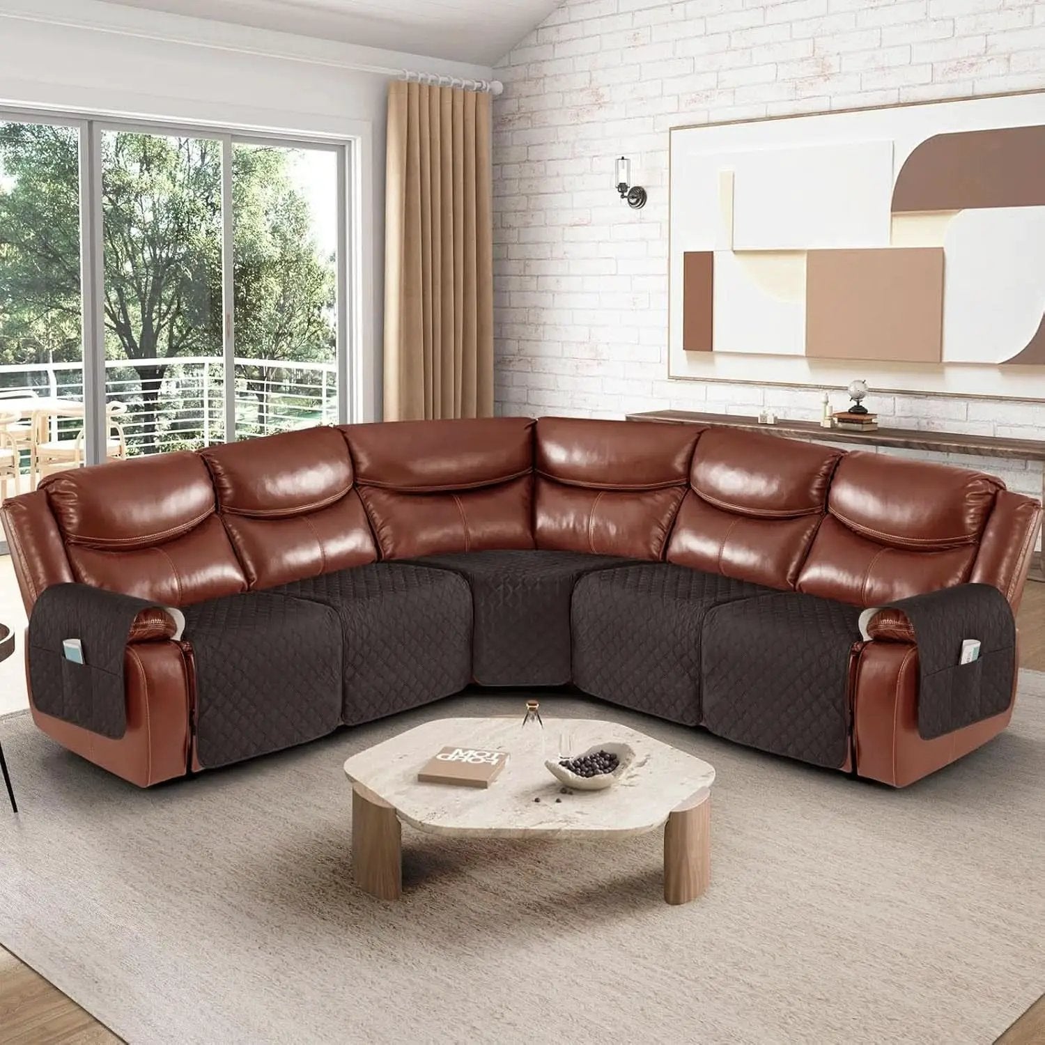 Extra Large Waterproof Recliner Sectional Cover Chocolate from PriceLows™