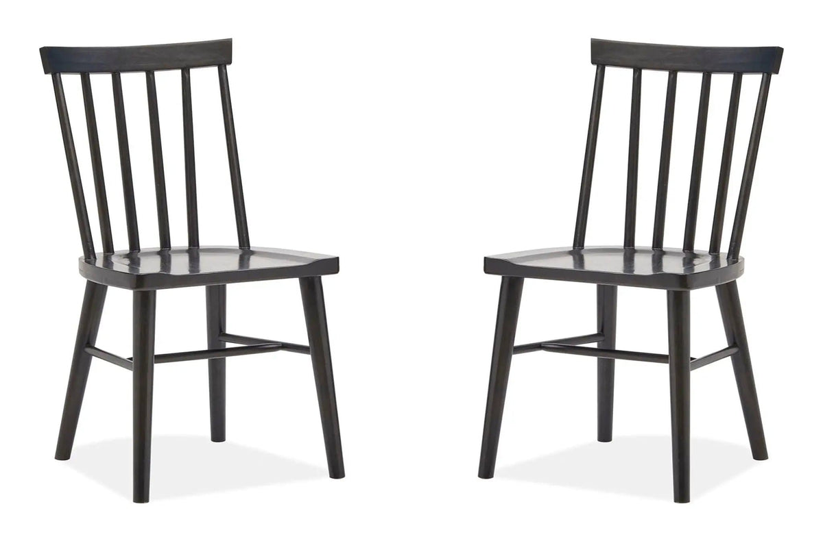 Lindon Dark Dining Side Chair (Set of 2) | 20.5 x 20 x 36 in | Oak Veneer & Metal | Coffee Bean