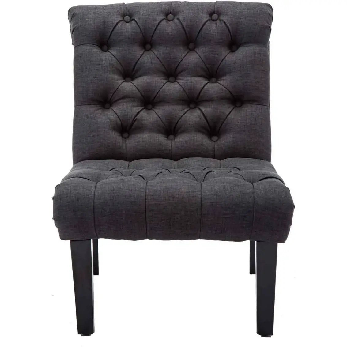 Gray Accent Chair With Wood Legs For Living Room Decor from PriceLows™