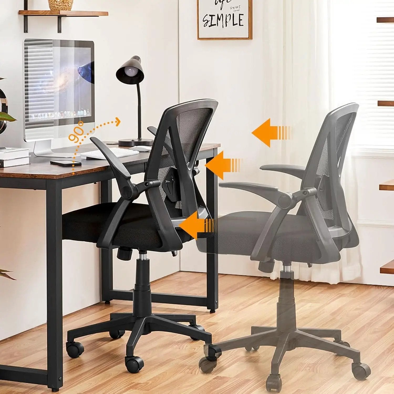 Black Ergonomic Mesh Office Chair With Adjustable Height from PriceLows™