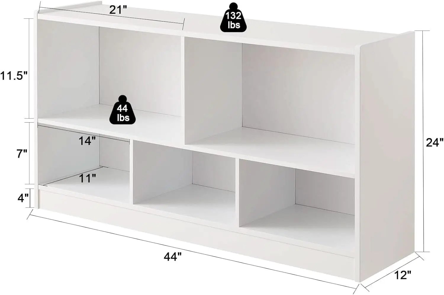 Wooden Toy Organizer and Bookshelf 5 Section Kid Storage from PriceLows™