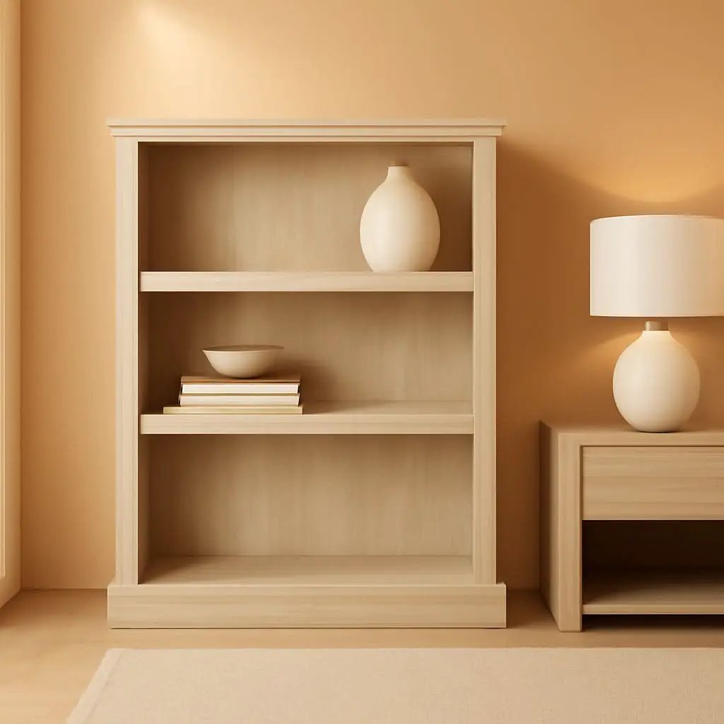 Three Shelf Bookcase Chalked Chestnut Finish With Adjustable Shelves from PriceLows™