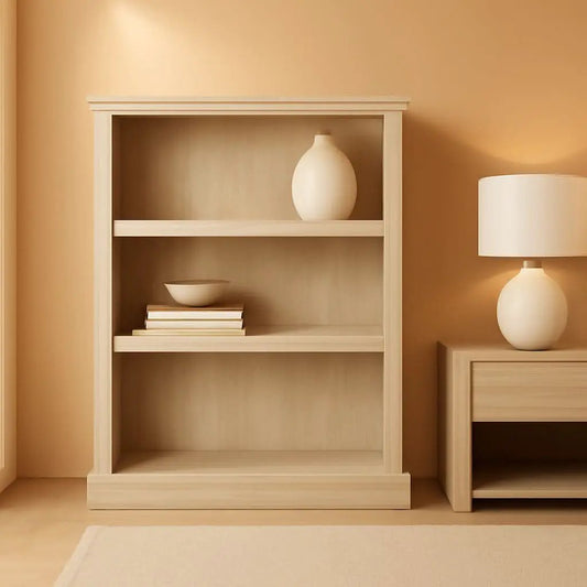 Three Shelf Bookcase Chalked Chestnut Finish With Adjustable Shelves from PriceLows™