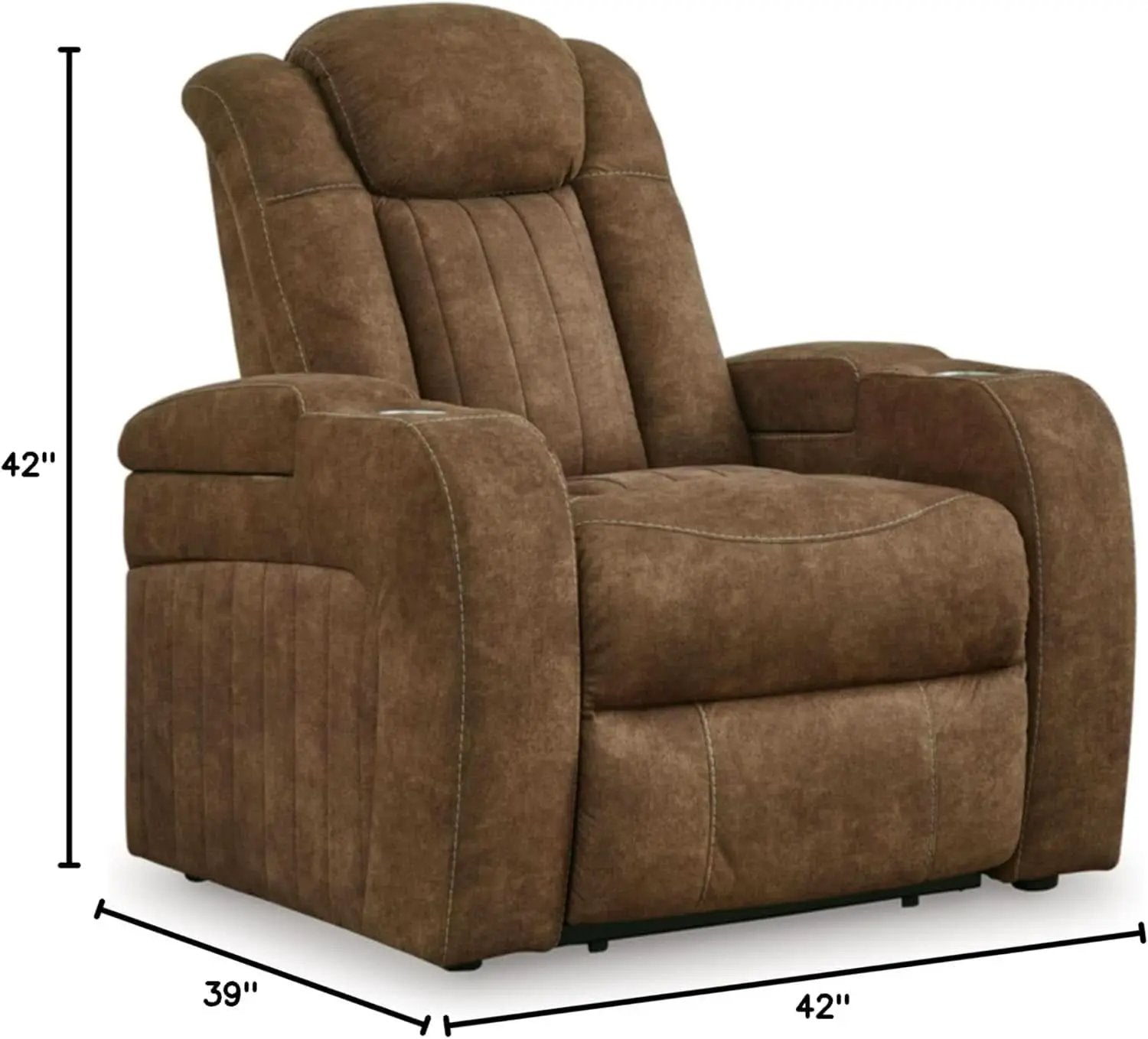 Wolfridge Dark Brown Power Recliner With USB Ports from PriceLows™