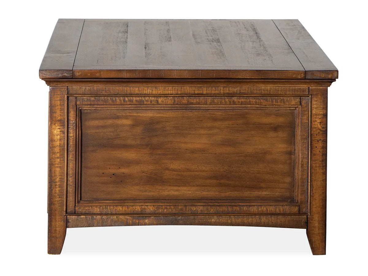 Bay Creek Lift Top Cocktail Table | Toasted Nutmeg | Storage With Casters | Pine Veneer
