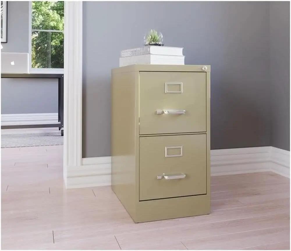 2-Drawer Vertical Beige Metal Filing Cabinet Lockable 28.38-Inch For Home Office Letter Size Pre-Assembled from PriceLows™